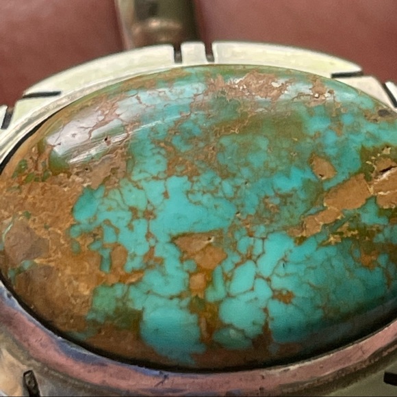 Native American High Grade Mountain Turquoise Ring Signed Sz6 almost 9g - Picture 10 of 15